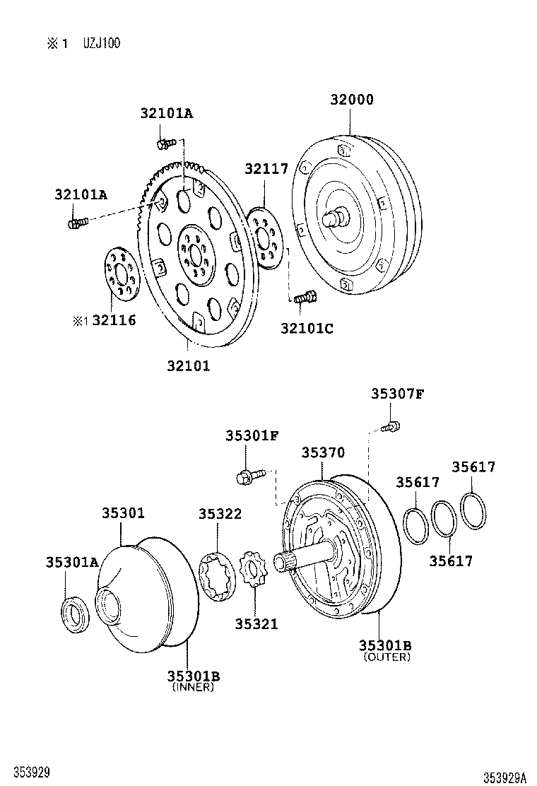  LAND CRUISER 100 105 |  TORQUE CONVERTER FRONT OIL PUMP CHAIN ATM