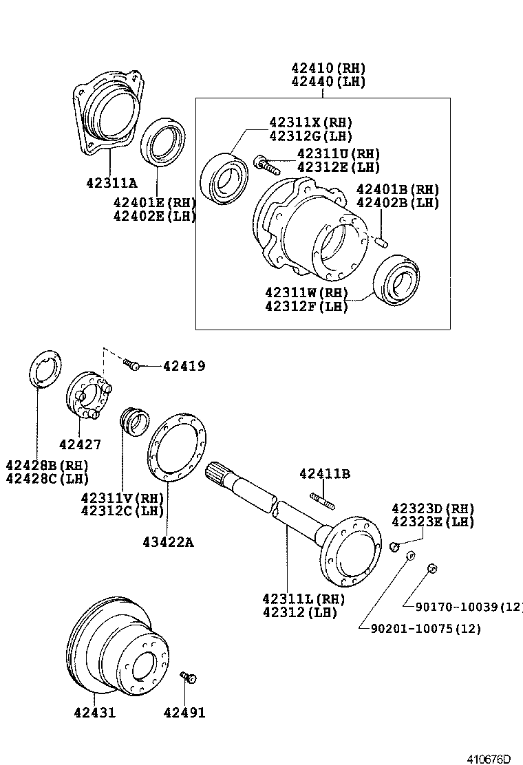 LAND CRUISER 100 105 |  REAR AXLE SHAFT HUB