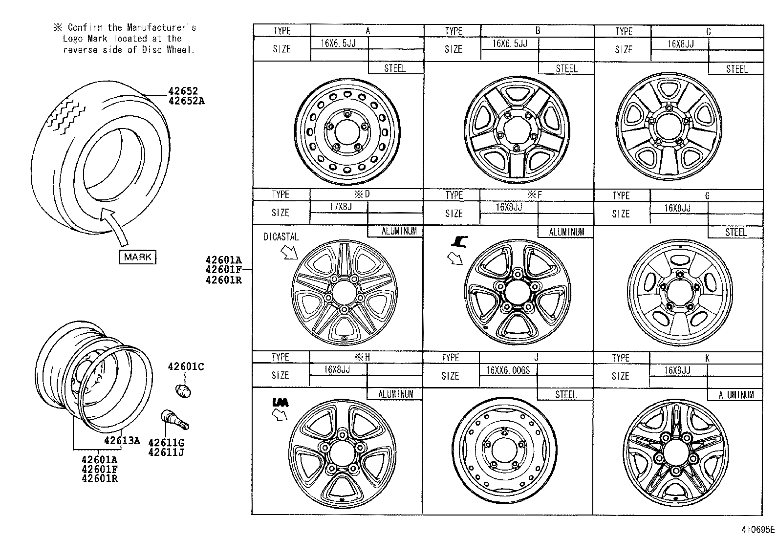  LAND CRUISER 100 105 |  DISC WHEEL WHEEL CAP