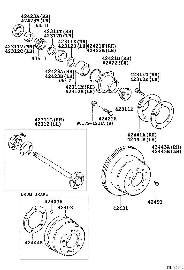  LAND CRUISER 100 105 |  REAR AXLE SHAFT HUB