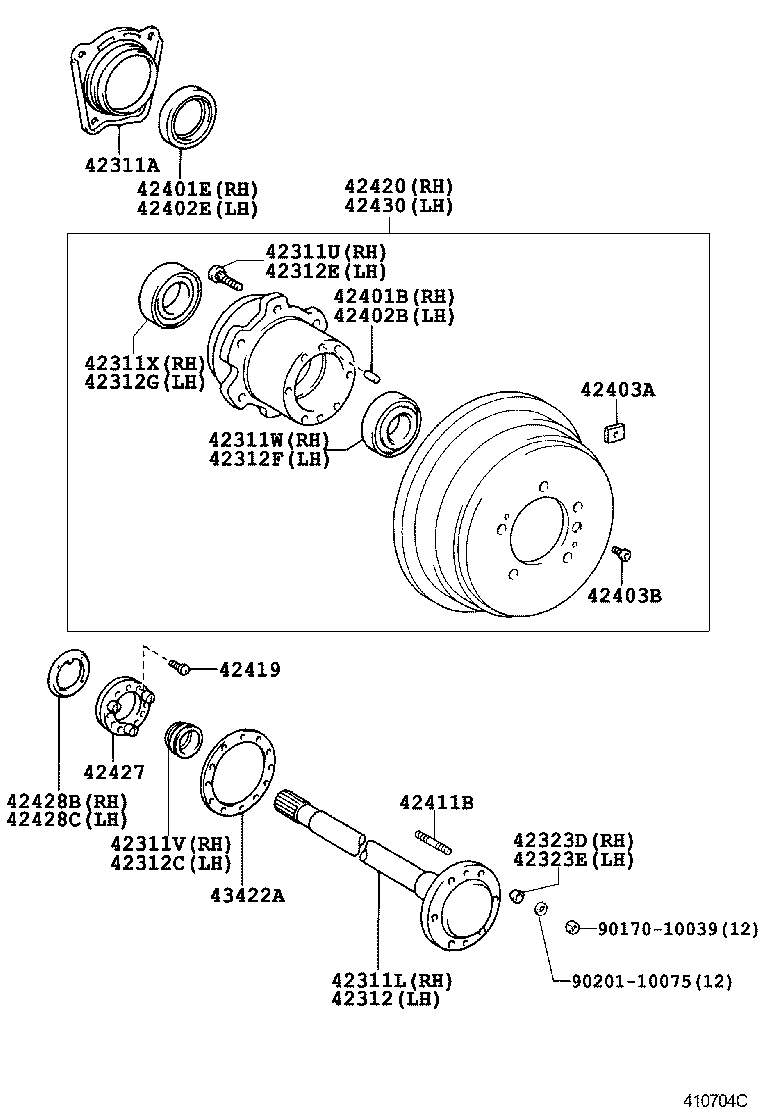  LAND CRUISER 100 105 |  REAR AXLE SHAFT HUB