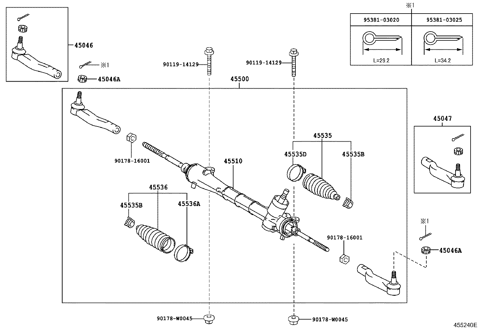  AVENSIS |  FRONT STEERING GEAR LINK