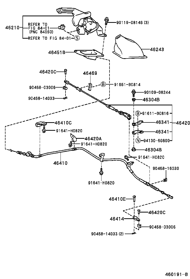  LAND CRUISER 100 105 |  PARKING BRAKE CABLE
