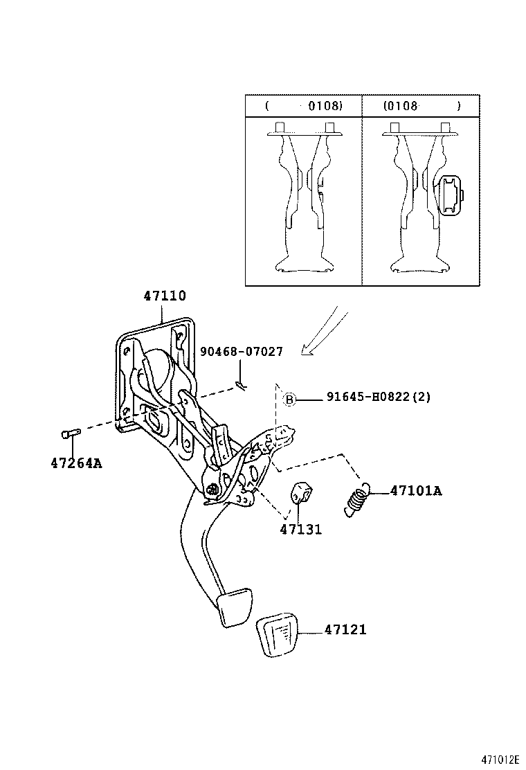  LX470 |  BRAKE PEDAL BRACKET
