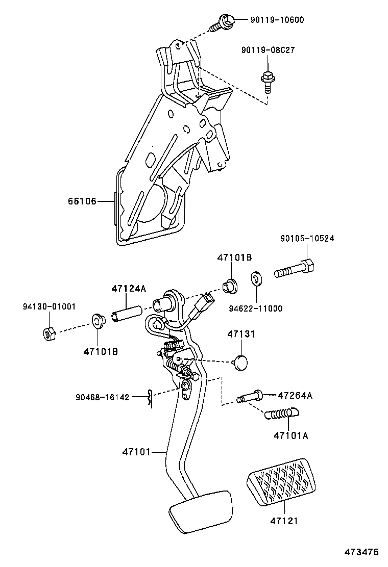  RX300 330 350 |  BRAKE PEDAL BRACKET