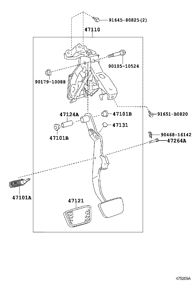  CAMRY AURION HV ARL |  BRAKE PEDAL BRACKET