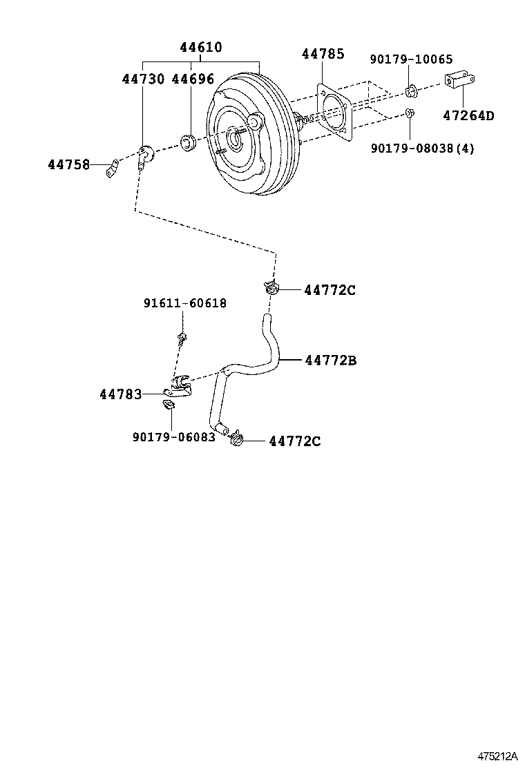  CAMRY AURION HV ARL |  BRAKE BOOSTER VACUUM TUBE