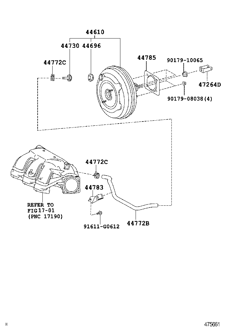  CAMRY AURION HV ARL |  BRAKE BOOSTER VACUUM TUBE