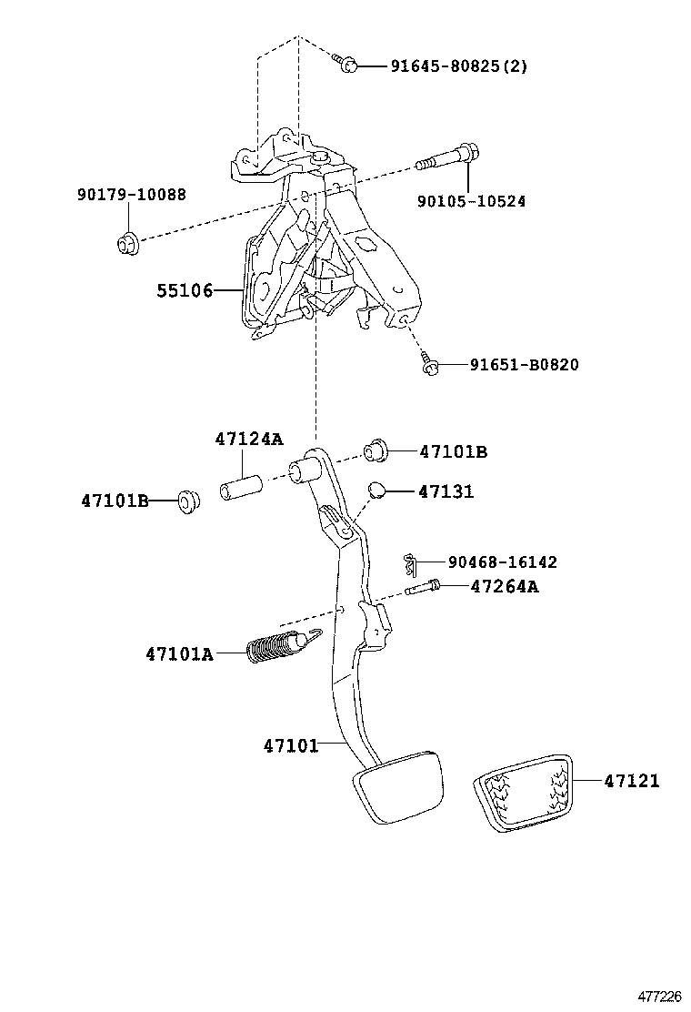  CAMRY AURION HV ARL |  BRAKE PEDAL BRACKET