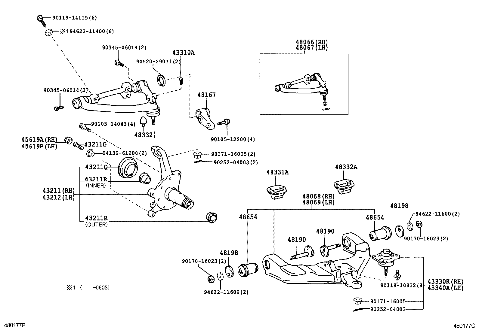 HIACE HIACE S B V | FRONT AXLE ARM STEERING KNUCKLE
