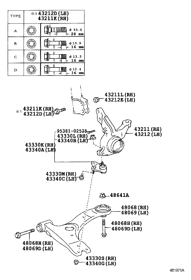  WISH |  FRONT AXLE ARM STEERING KNUCKLE