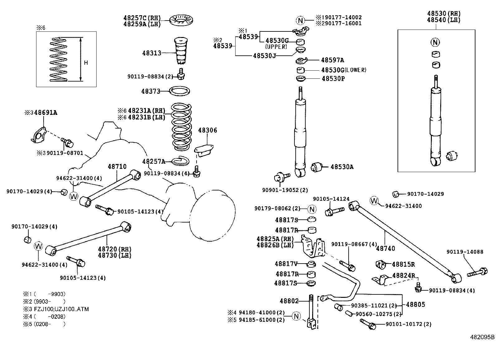  LAND CRUISER 100 105 |  REAR SPRING SHOCK ABSORBER