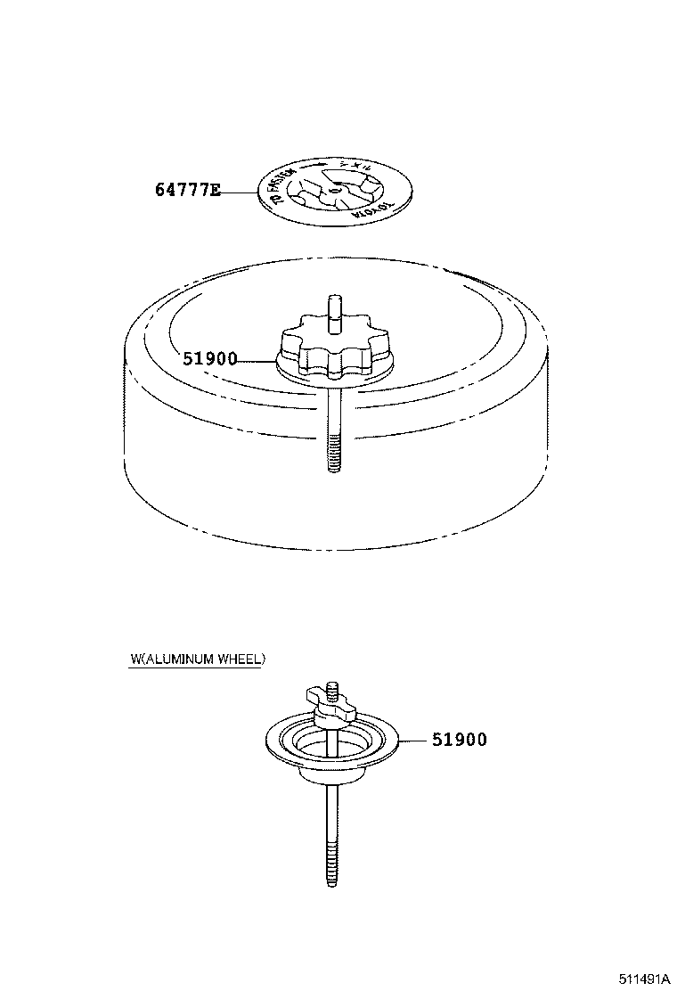  CAMRY AURION HV ARL |  SPARE WHEEL CARRIER