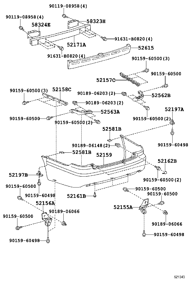  CROWN CHINA |  REAR BUMPER BUMPER STAY