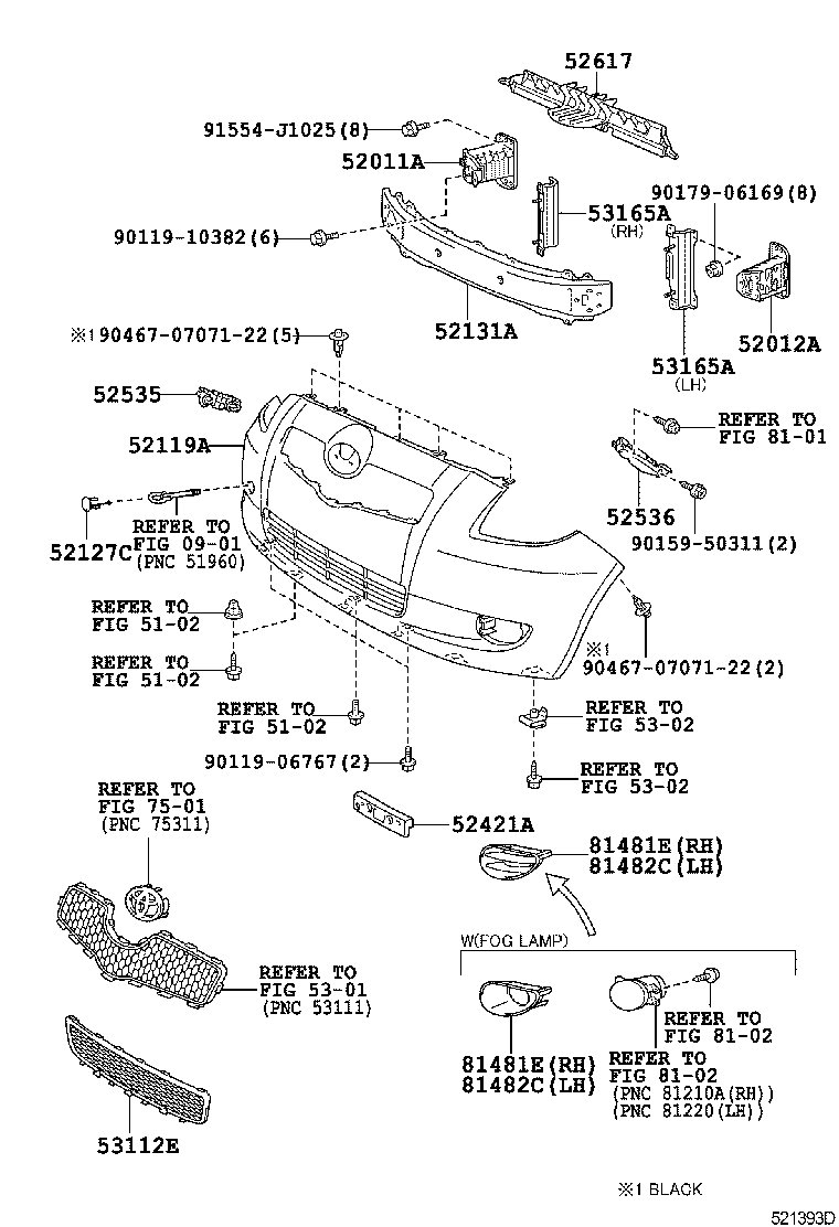  YARIS |  FRONT BUMPER BUMPER STAY