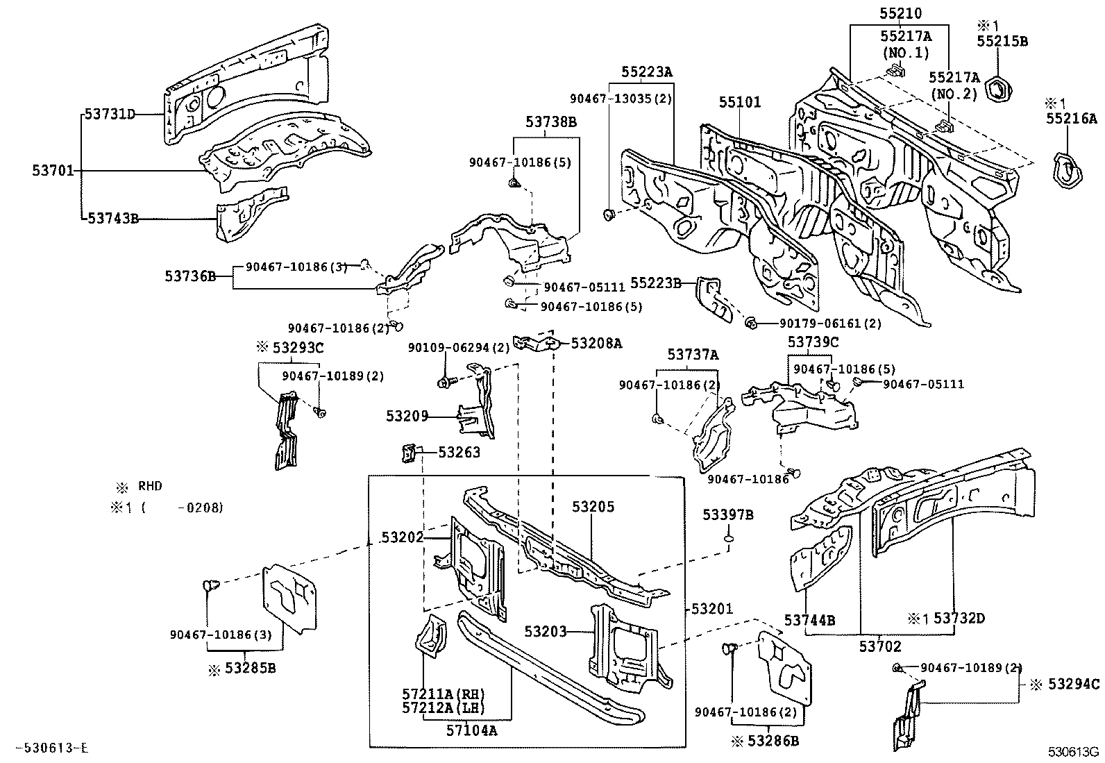  LX470 |  FRONT FENDER APRON DASH PANEL