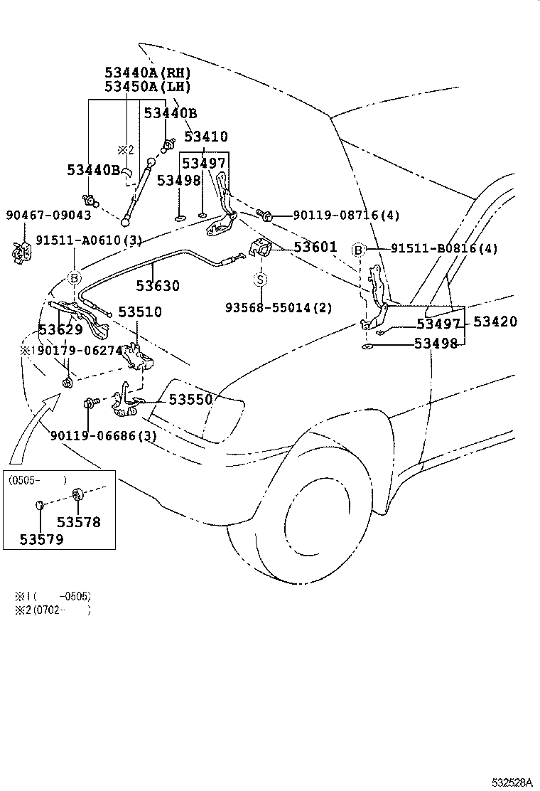  LAND CRUISER 100 105 |  HOOD LOCK HINGE