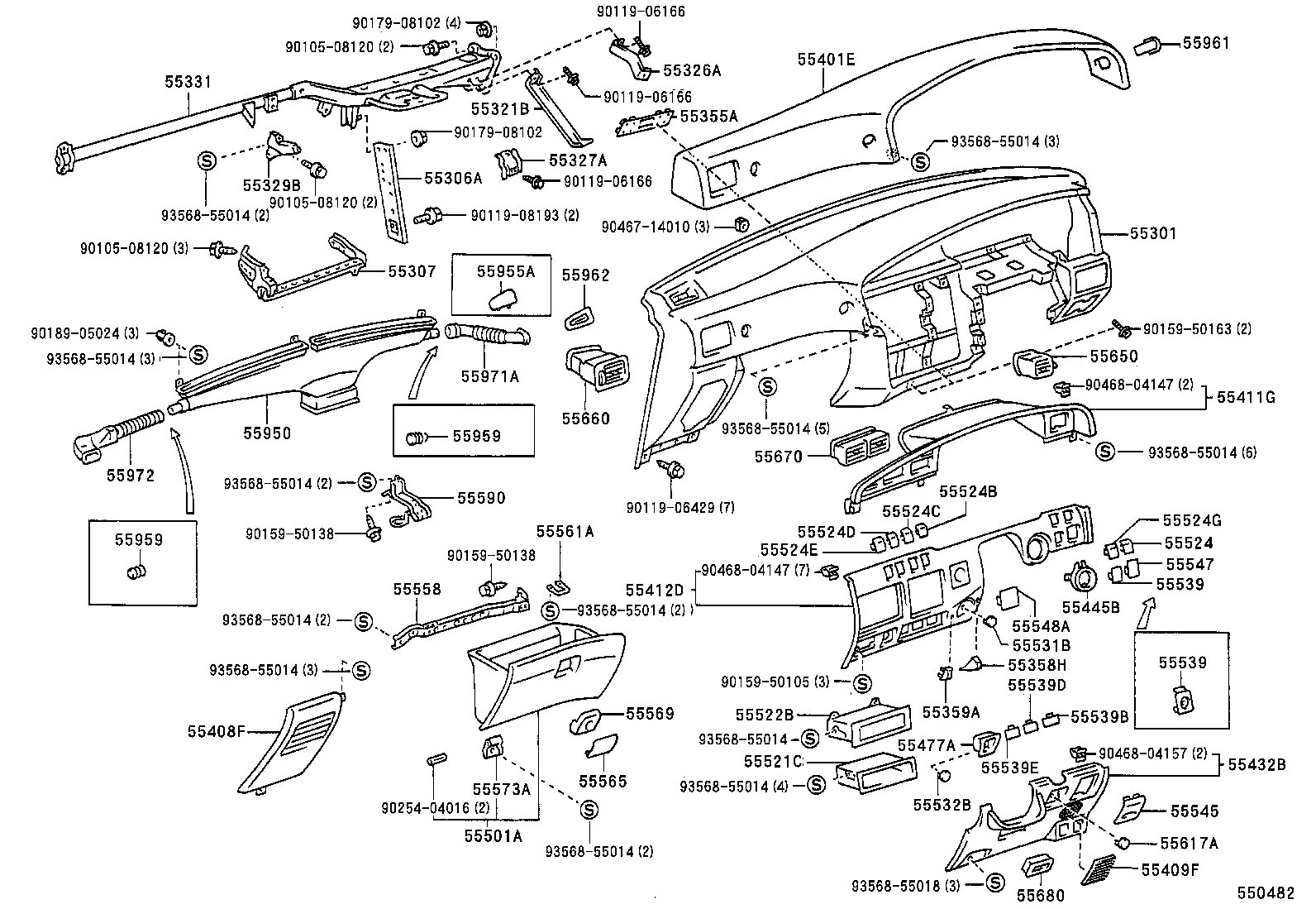  LAND CRUISER 80 |  INSTRUMENT PANEL GLOVE COMPARTMENT