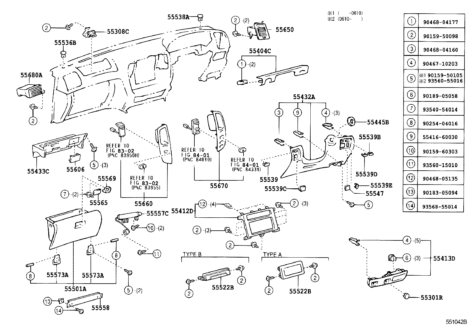 LAND CRUISER 100 105 |  INSTRUMENT PANEL GLOVE COMPARTMENT