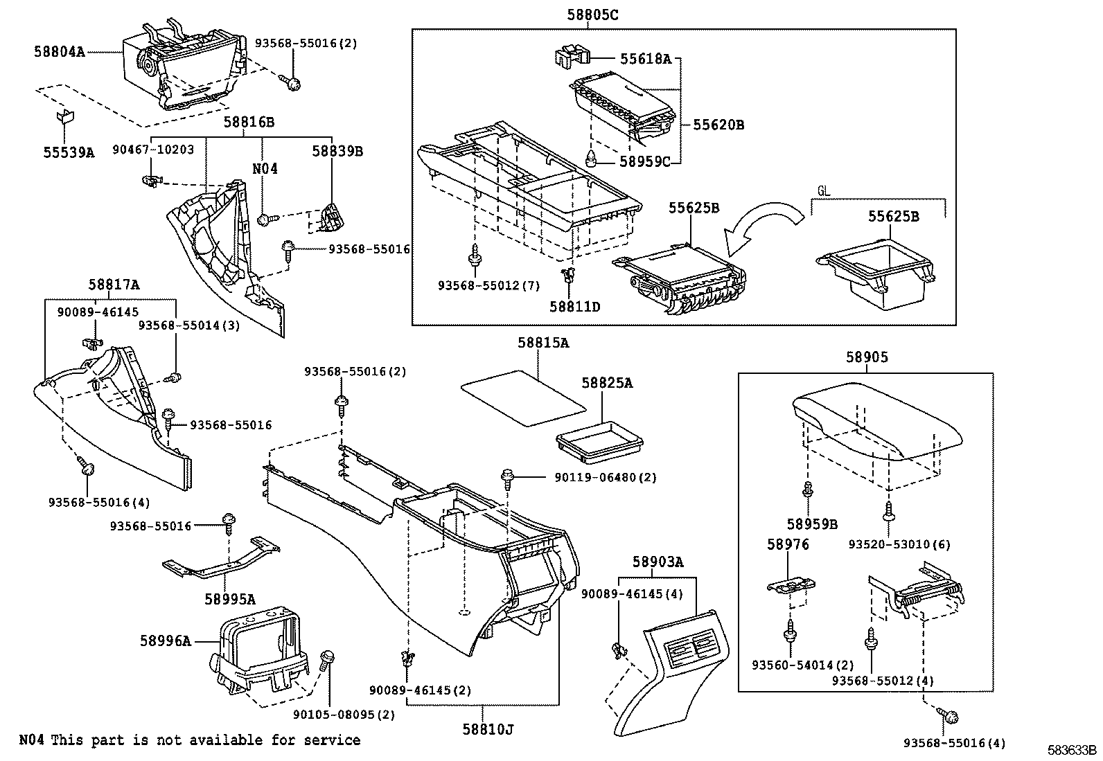  CAMRY AURION HV ARL |  CONSOLE BOX BRACKET