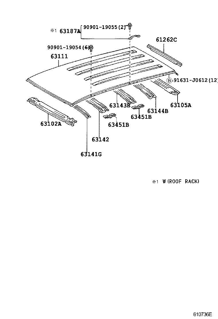  LAND CRUISER 100 105 |  ROOF PANEL BACK PANEL