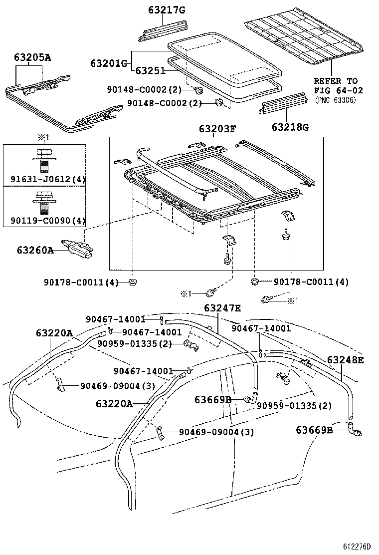  CROWN CHINA |  ROOF PANEL BACK WINDOW GLASS