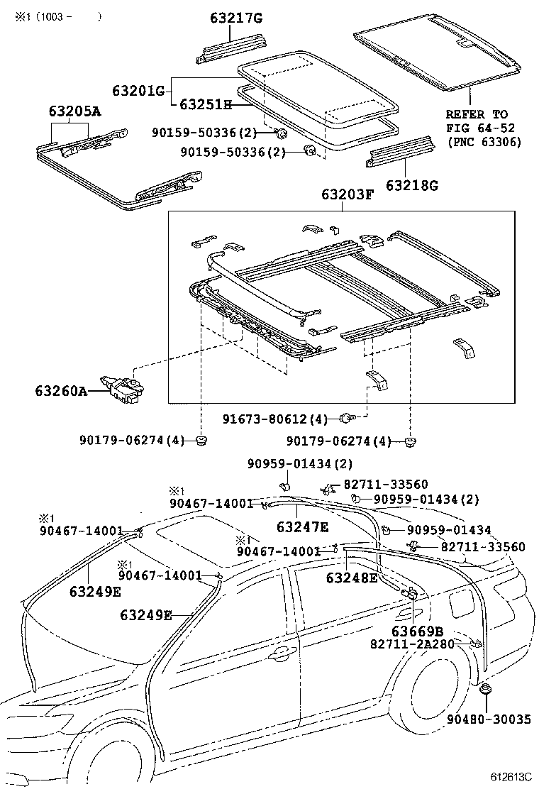  CAMRY AURION HV ARL |  ROOF PANEL BACK WINDOW GLASS
