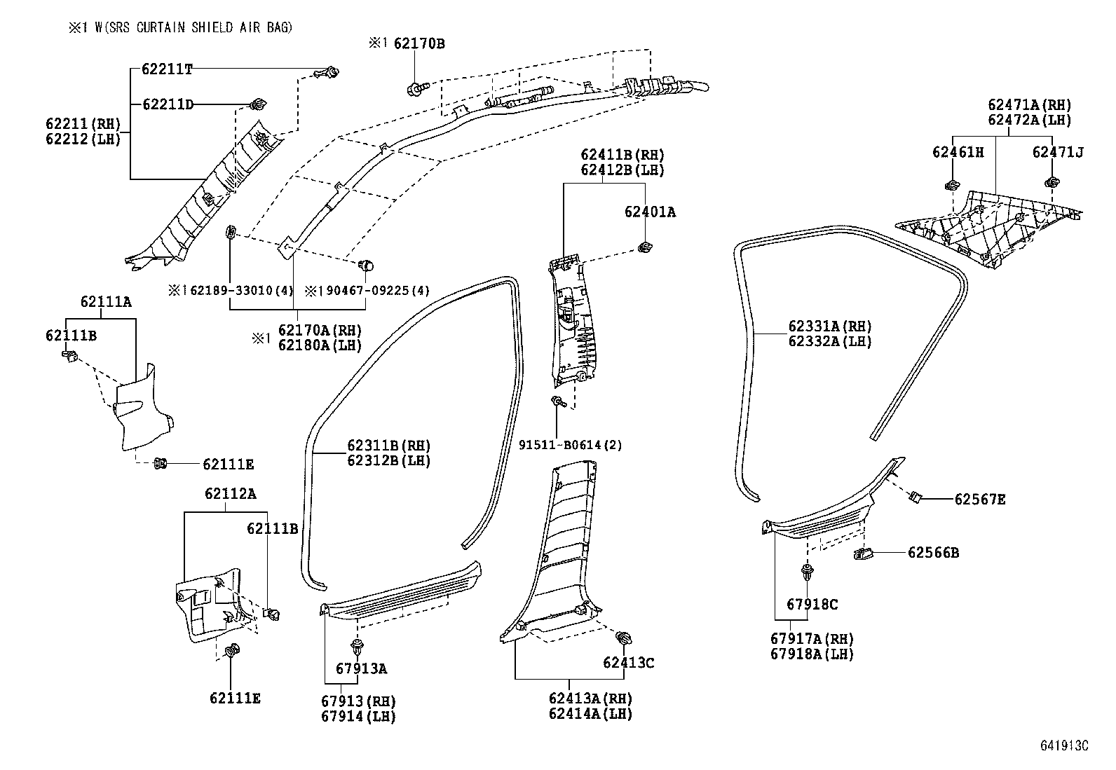  CAMRY AURION HV ARL |  INSIDE TRIM BOARD DOOR OPENING TRIM MOULDING