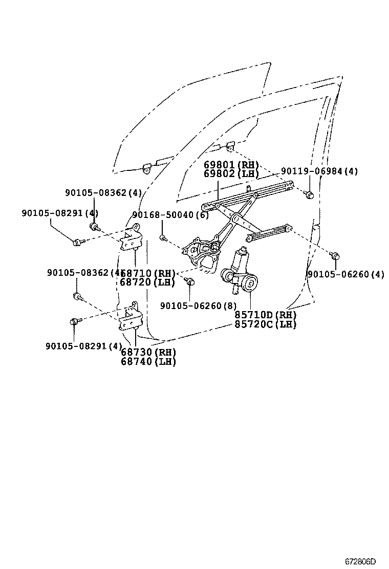  4RUNNER |  FRONT DOOR WINDOW REGULATOR HINGE