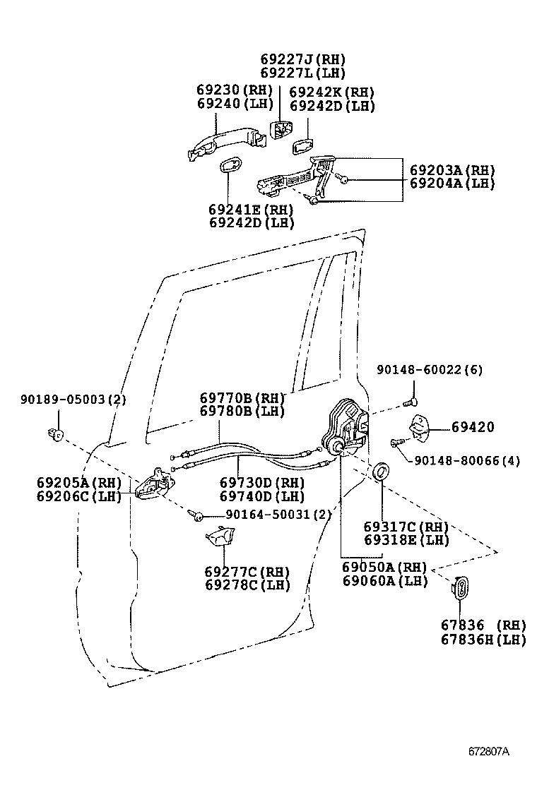  4RUNNER |  REAR DOOR LOCK HANDLE