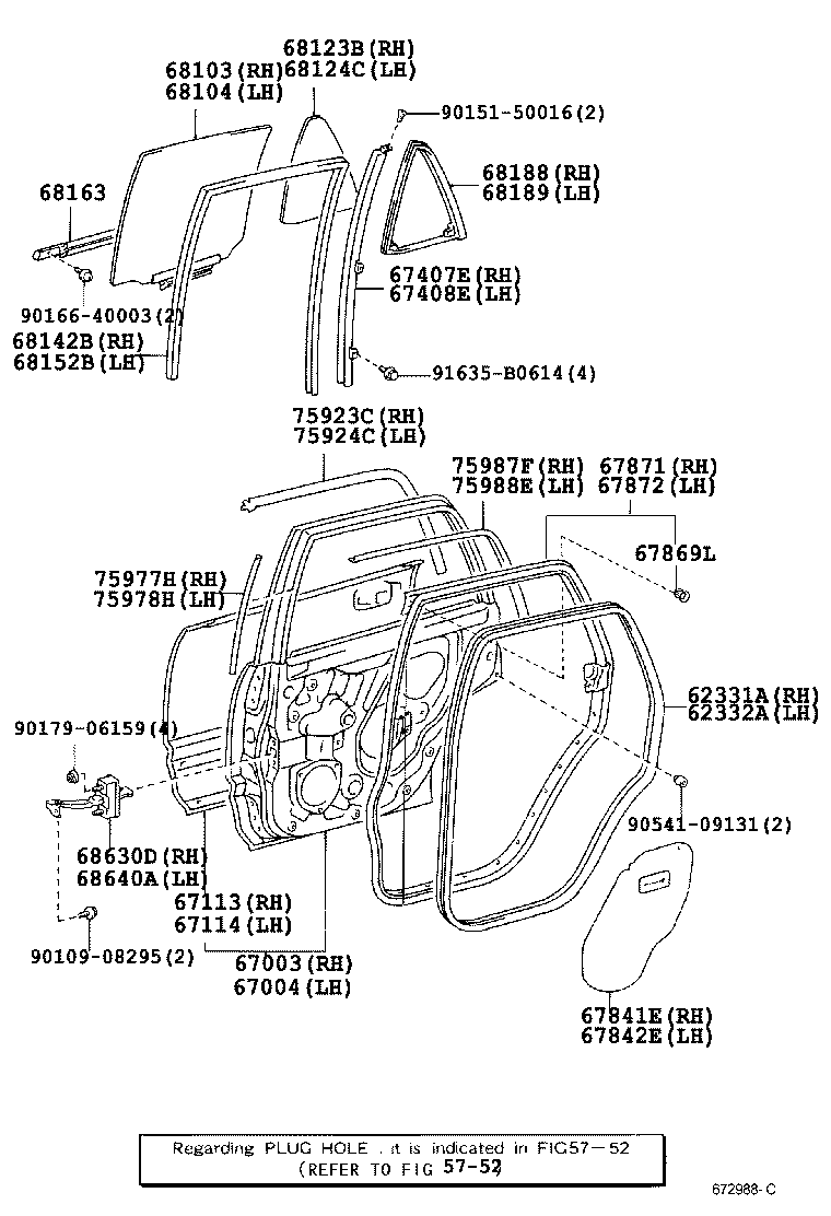  4RUNNER |  REAR DOOR PANEL GLASS