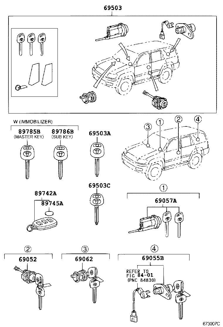  4RUNNER |  LOCK CYLINDER SET