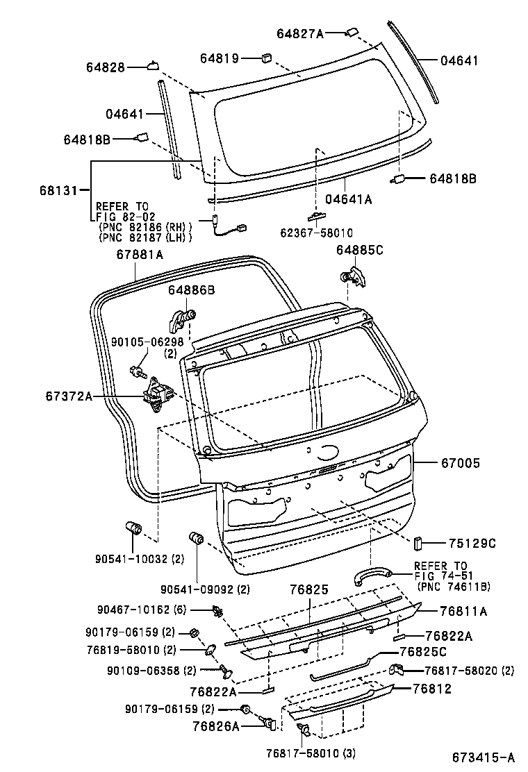  ALPHARD |  BACK DOOR PANEL GLASS