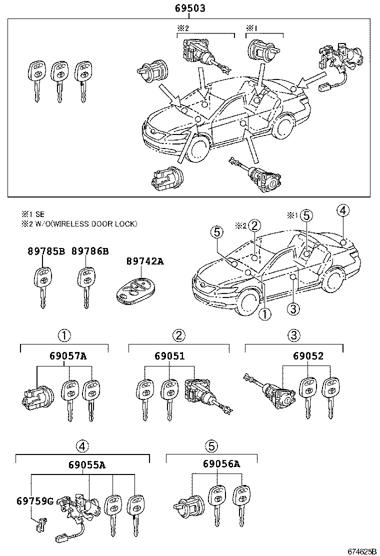  CAMRY AURION HV ARL |  LOCK CYLINDER SET