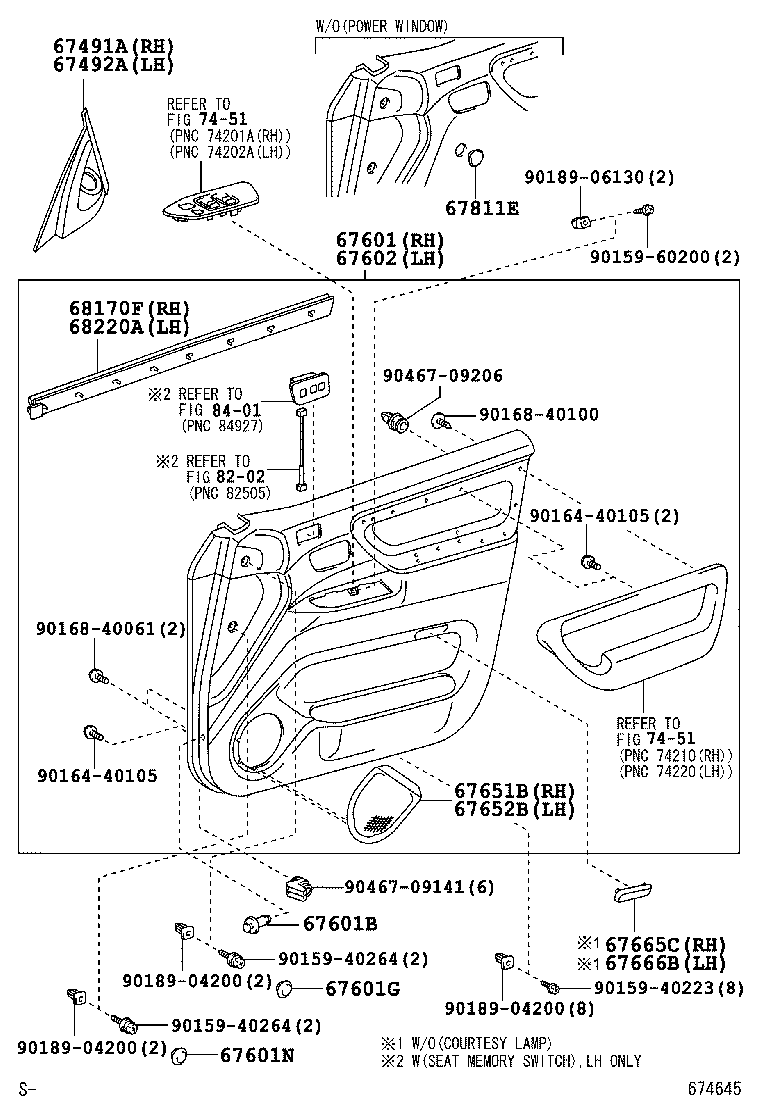  LAND CRUISER 100 105 |  FRONT DOOR PANEL GLASS