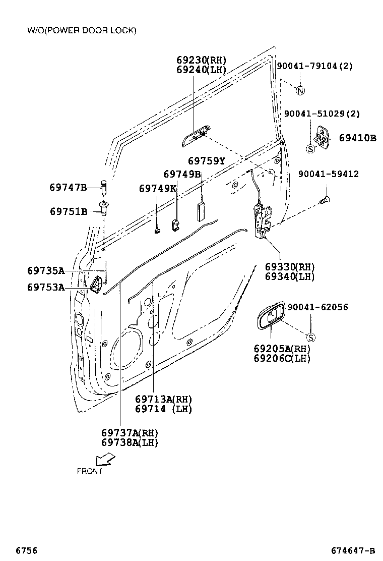  AVANZA |  REAR DOOR LOCK HANDLE