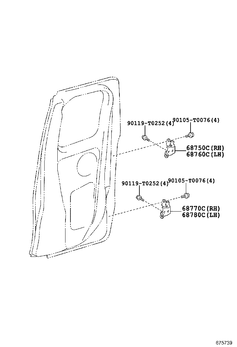  HILUX |  REAR DOOR WINDOW REGULATOR HINGE