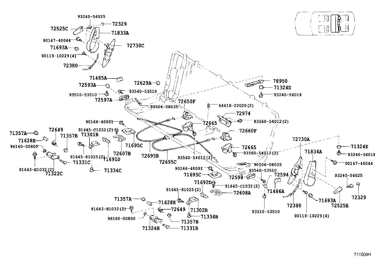  LAND CRUISER 100 105 |  SEAT SEAT TRACK