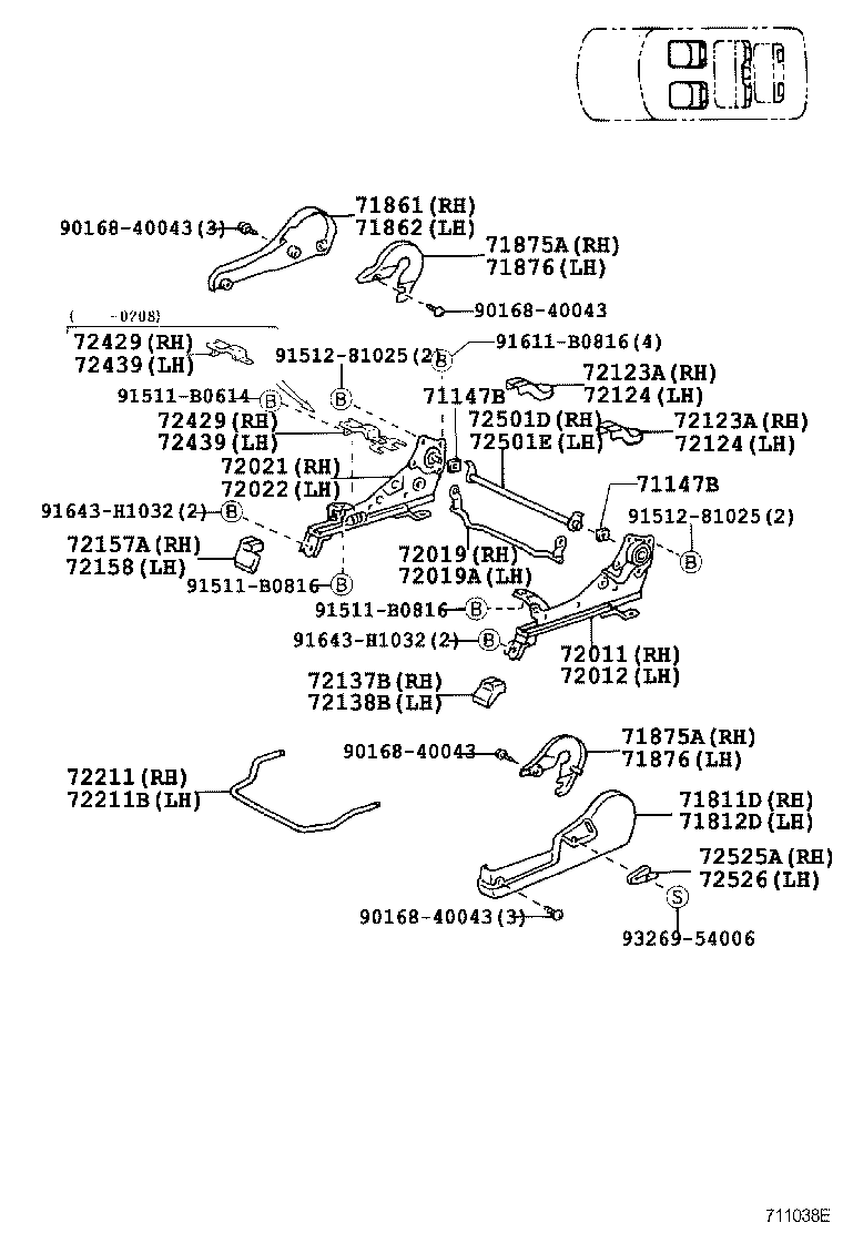 LAND CRUISER 100 105 |  SEAT SEAT TRACK