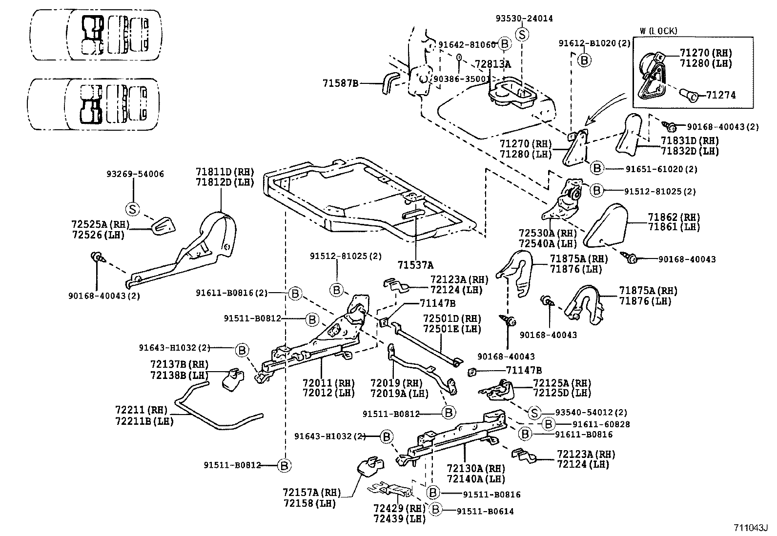 LAND CRUISER 100 105 |  SEAT SEAT TRACK