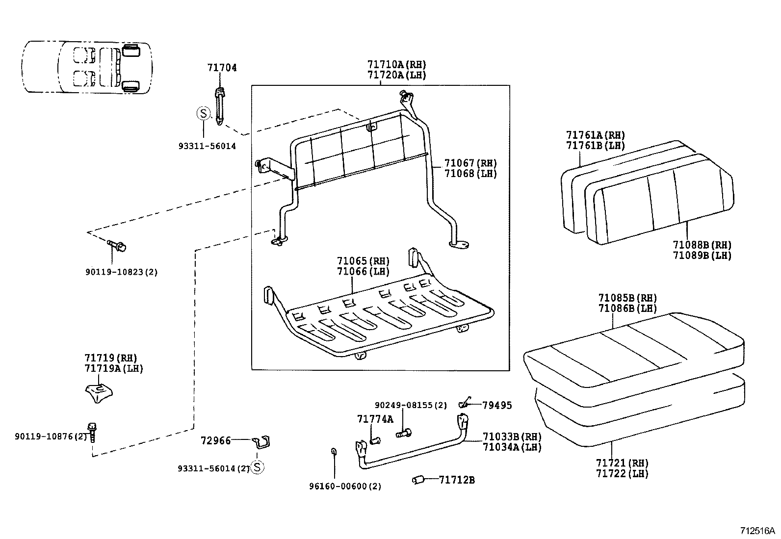  LAND CRUISER 100 105 |  SEAT SEAT TRACK