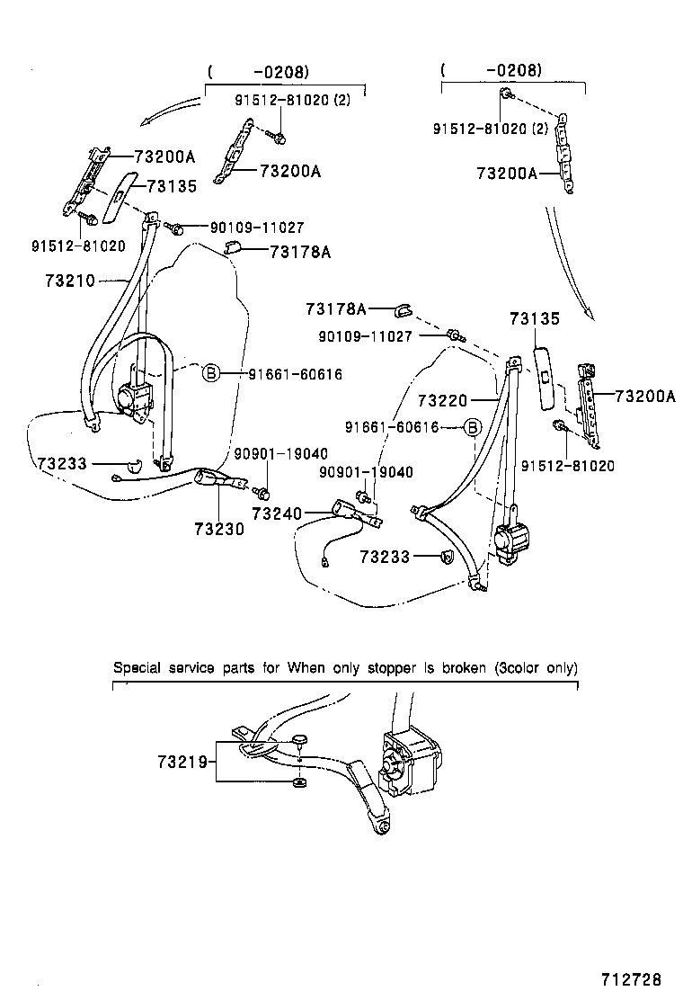  LAND CRUISER 100 105 |  SEAT BELT
