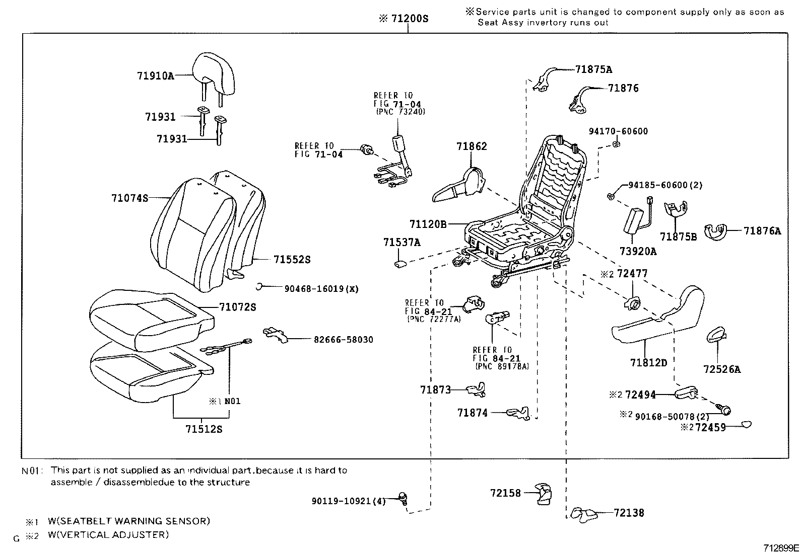  PRIUS |  FRONT SEAT SEAT TRACK