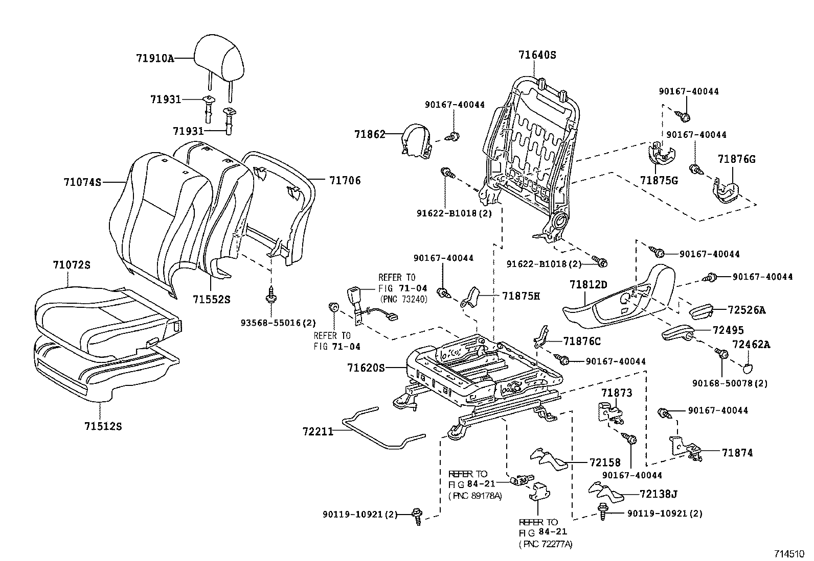  CAMRY AURION HV ARL |  FRONT SEAT SEAT TRACK