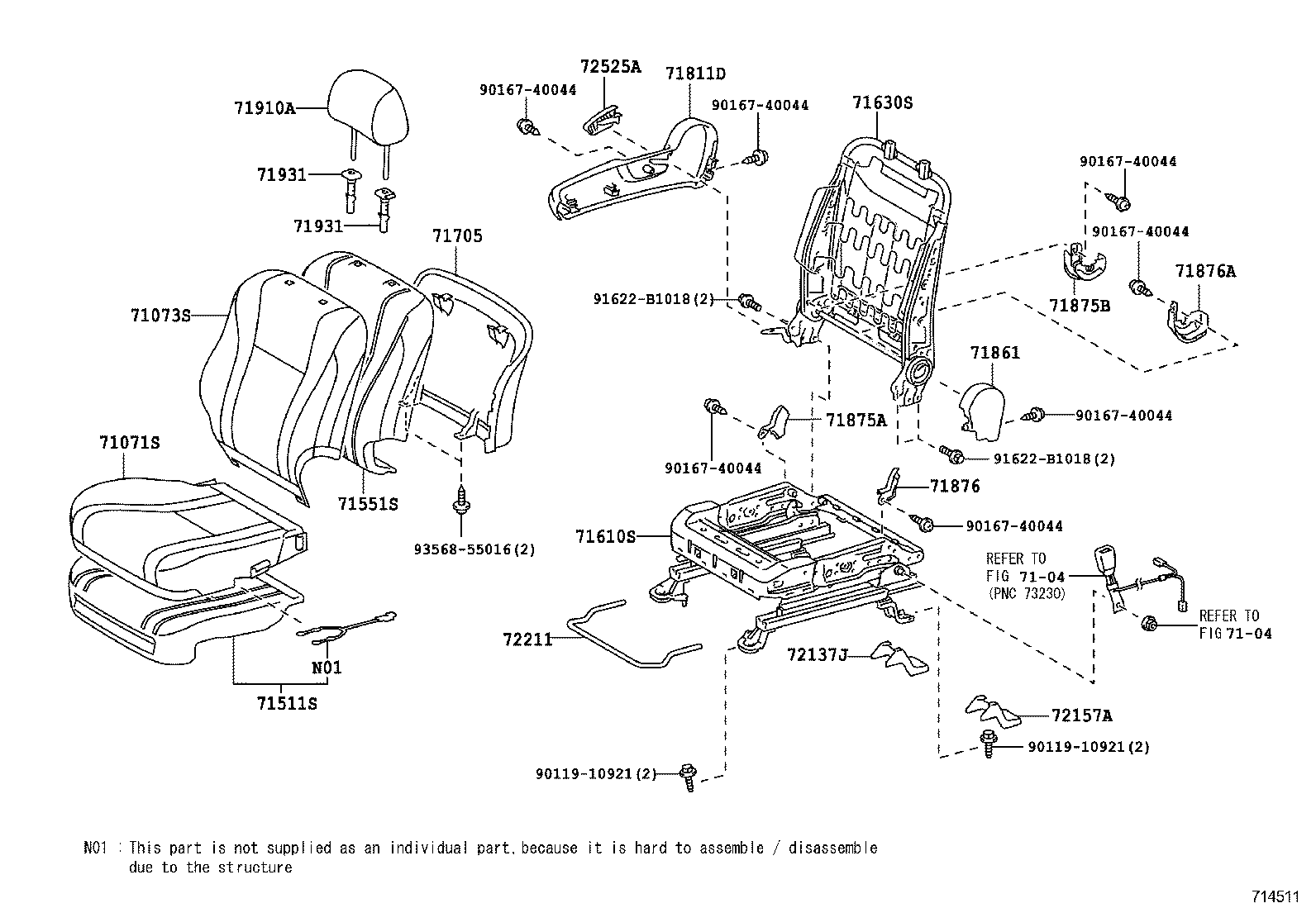 CAMRY AURION HV ARL |  FRONT SEAT SEAT TRACK