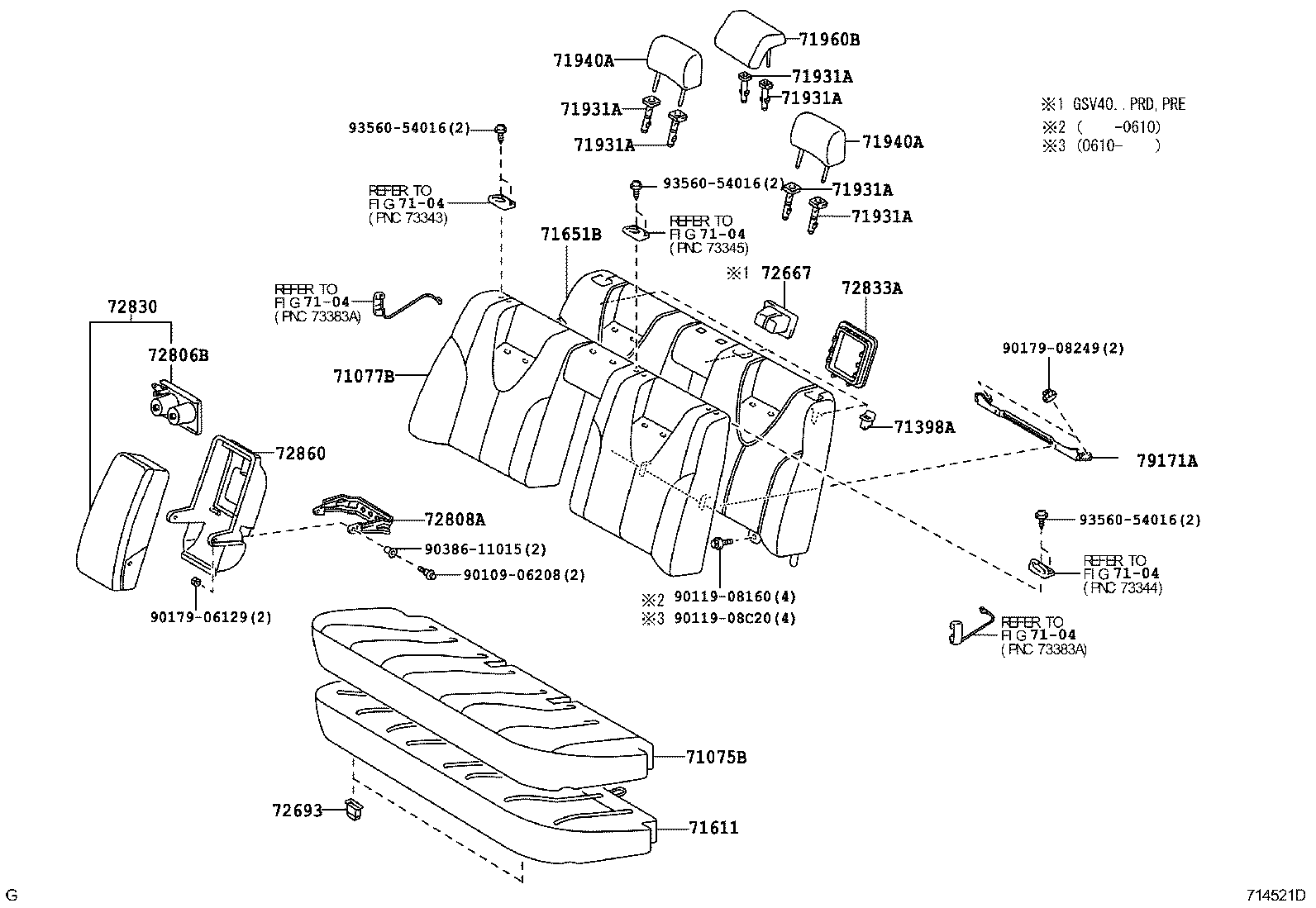  CAMRY AURION HV ARL |  REAR SEAT SEAT TRACK