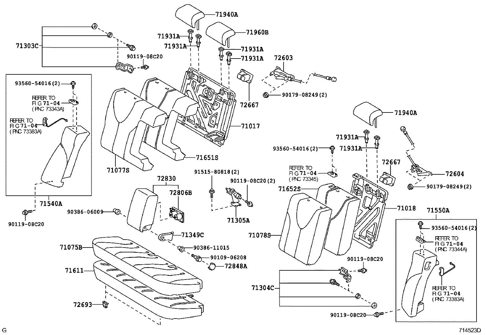  CAMRY AURION HV ARL |  REAR SEAT SEAT TRACK