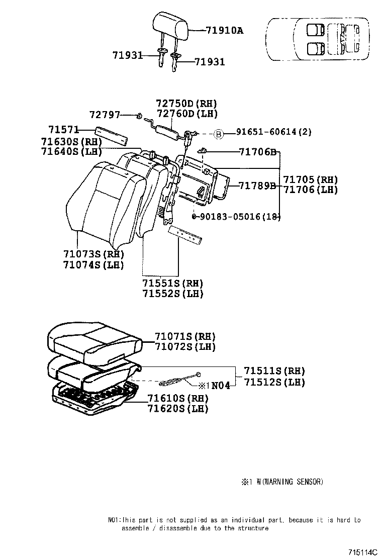  LAND CRUISER 100 105 |  SEAT SEAT TRACK