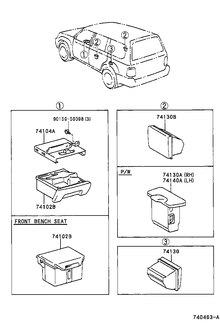 LAND CRUISER 100 105 |  ASH RECEPTACLE