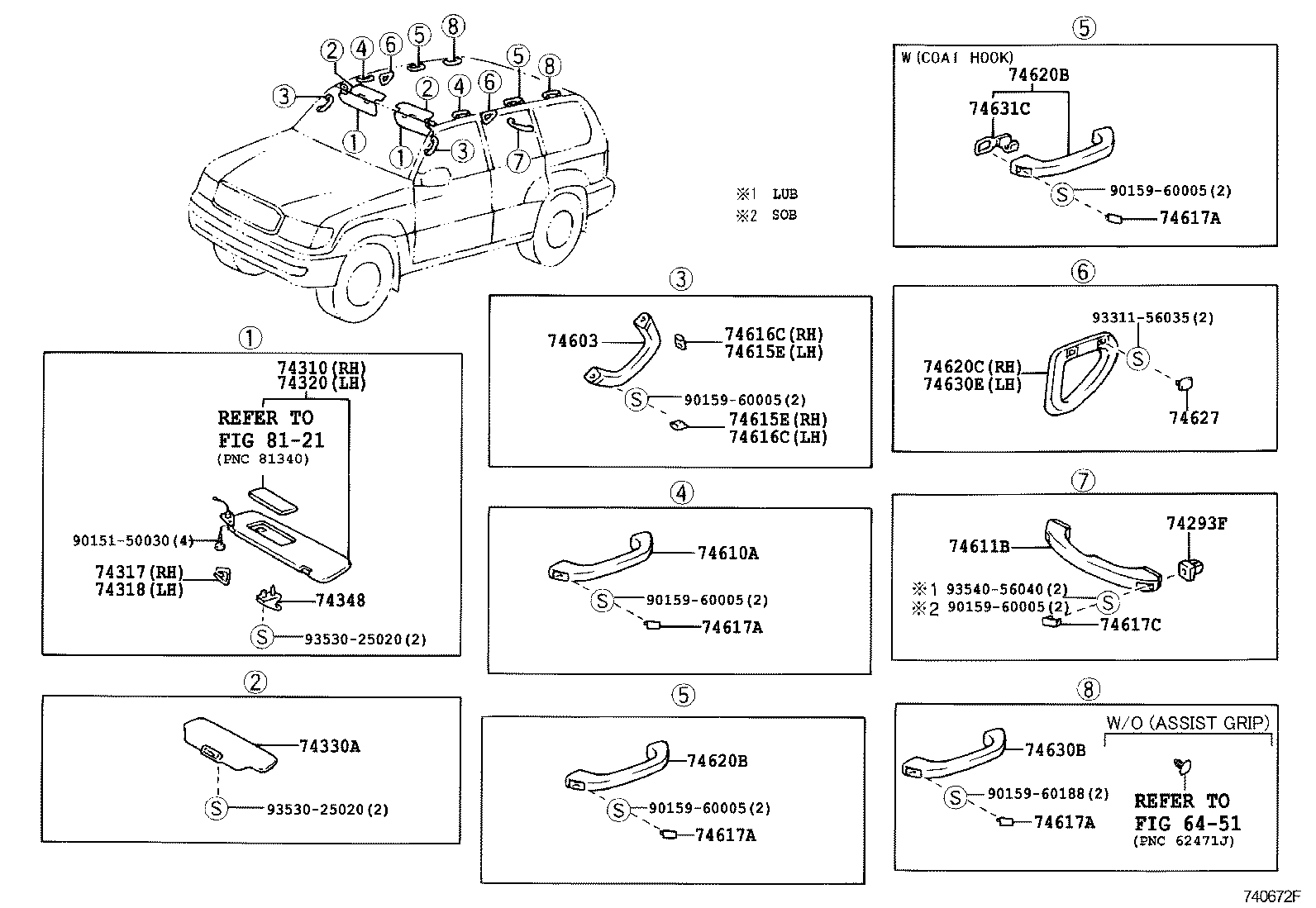  LAND CRUISER 100 105 |  ARMREST VISOR